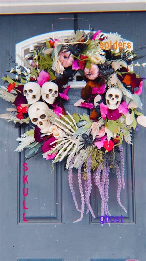Spiders, skulls and ghosts. What could be better in a #halloweenwreath | The Hobo Penguin: A Knapsack of Treasures | Facebook