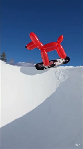 Balloon Dog catches the Olympic spirit and hits the half pipe. #balloondog #veo