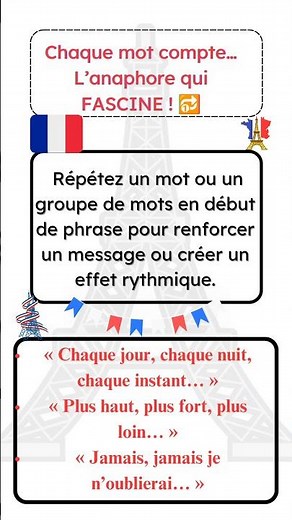 Every word counts... Anaphora that FASCINATES! #learnfrench #easyfrench #frenchlearning