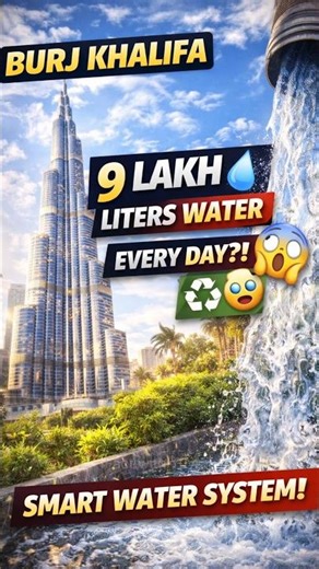 9 lakh liters water 💧 🤯😱Burj Khalifa #facts #amazingfacts