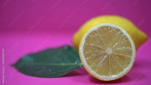 Juicy lemons close-up, refreshing organic food, vitamin C citrus, cosmetology