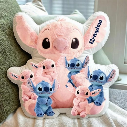 Custom Alien Family Pillow, Grandma Gift From Grandkids, Blue Koala & Pink Monster Name Pillow - Etsy