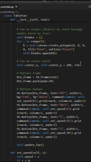 How to Create a Table Fan Animation in Python using Tkinter 🌀#coding #Python #Tkinter #Animation