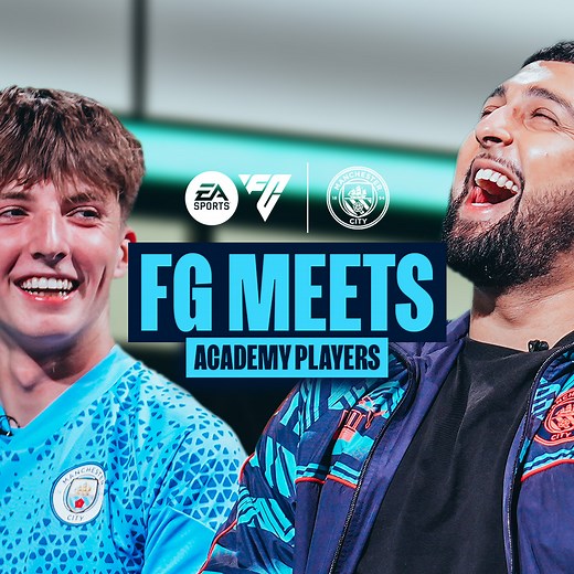 Catching up with Charlie Gray and Alfie Harrison! 💬 FG sat down with the academy pair while playing a game of FC24 🎮 Watch the full feature ▶️ manc.it/3R7gTbO | Manchester City