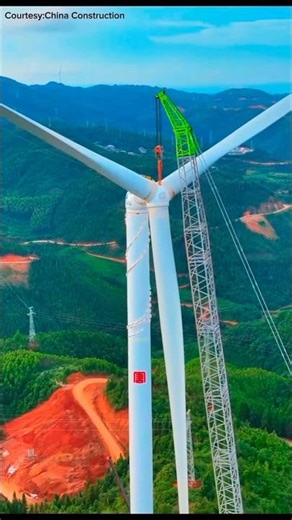 How windmill is Installed on ground #facts #youtubeshorts