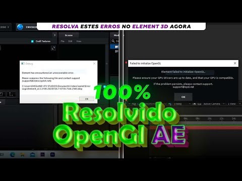 Como resolver erro do OpenGl no Element 3D After Effects