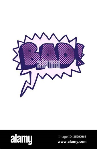 pressure popping animation of freehand drawn comic book speech bubble cartoon Bad symbol Stock Video Footage - Alamy