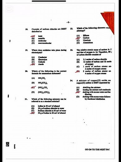 CSEC Chemistry Paper 1 June 2025 Solutions. No working out. #csecchemistry #chemistry #exam
