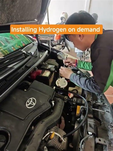 our technician is installing Hydrogen on demand #hydrogen #automobile #carreview