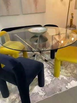 Round Glass Dining Table 110Cm With 4 X Cyla Dining Chairs