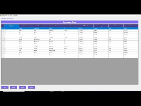 Employee Management System C#, WinForms, PostgreSQL