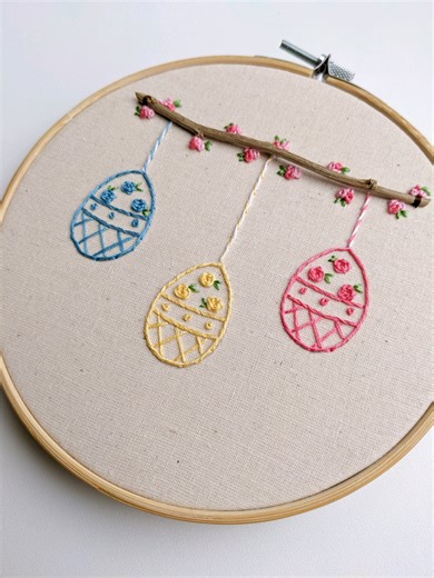 Pastel Easter Egg Embroidery Tutorial 🐣🩷