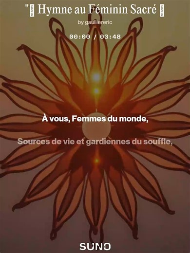 "🌸 Hymne au Féminin Sacré 🌸 À vous, Femmes du monde, Sources de vie ...