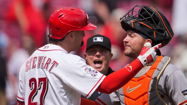 Testy Giants vs. Reds game ends in odd, benches-clearing brouhaha between Erik Miller, Sal Stewart
