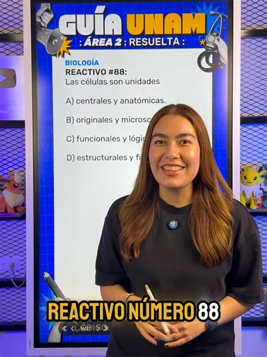 🧬 Reactivo #88 Biología – Guía UNAM 2026 | Área 2 Según la teoría celular, las células son la base de la vida. 🧬 Todos los seres vivos estamos formados por una o más células y en ellas se llevan a cabo los procesos vitales. ⚙️ Por eso, las células son estructurales (forman los organismos) y fisiológicas (realizan funciones vitales). Respuesta correcta: estructurales y fisiológicas (inciso D) ✅ 📗 Estudia Biología y todas las materias del área 2 con el Curso UNAM 2026 en Unibetas Súper Pro. 🔗 