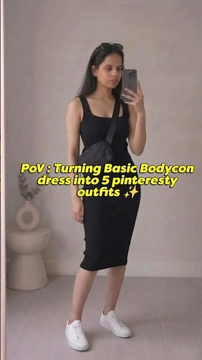5 Chic ways to style a black basic bodycon dress🖤 #outfitideas #styleinspo #styleguide #ootd #outfit