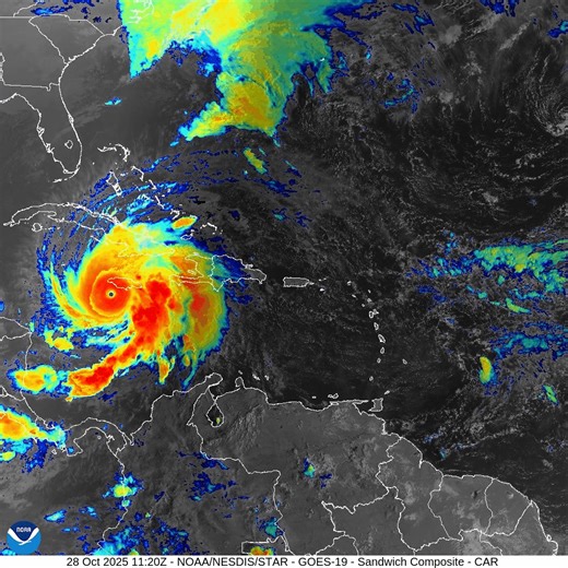 Eyewall of Hurricane Melissa now crossing the Jamaican coast. 175-180 mph sustained winds..heavy storm surge and torrential rains. God help them. | WBAP