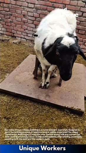 Sheep Giving Birth in a Restraint: Aiding Lambing