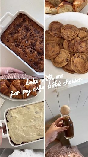 Bake with me for my cafe bébé themed baby shower ☕️🫶🏼🍼 #babyshowerideas #babyshower
