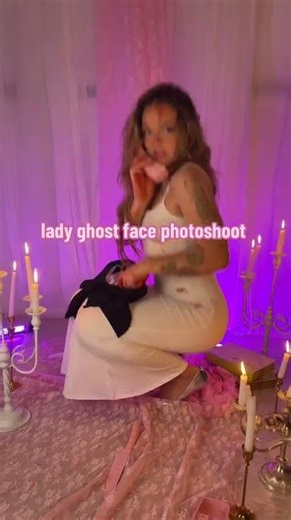 lady ghost face photoshoot! spooky photos FAKE BL00D FAKE... #Shorts #cadencebrittiney