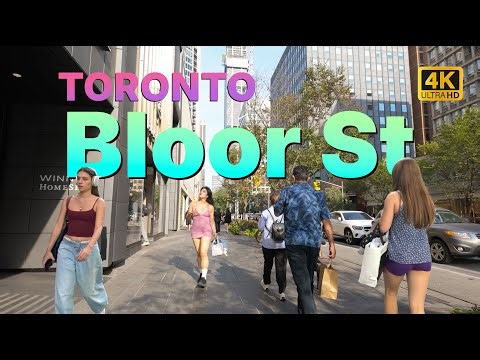 Bloor Street Toronto Walk | 4K City Sounds & Street Views