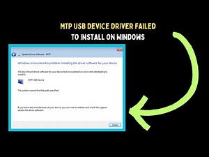 How to Fix MTP USB Device Driver Failed to Install on Windows 11