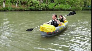 HotMax 2 Person Inflatable Kayak for Adults Beginners Foldable Touring Kayaks Yellow Professional Series 10 Safety Independent Air Valves Canoe with Aluminum Paddle, Pump