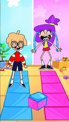 🎲 ROLL, MATCH, JUMP! Color Challenge 💗💙 Kids Song and Nursery Rhymes #shorts