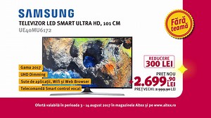 Smart TV, acum mai inteligent ca niciodată! Acum te poți relaxa! Samsung LED Smart Ultra HD de 101 cm la 2699 lei! ✳✳✳ http://bit.ly/LEDSmart-UltraHD | Altex Romania