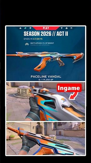 New Season 2026 Act 2 Battle Pass Vandal Skin in Valorant (Ingame)