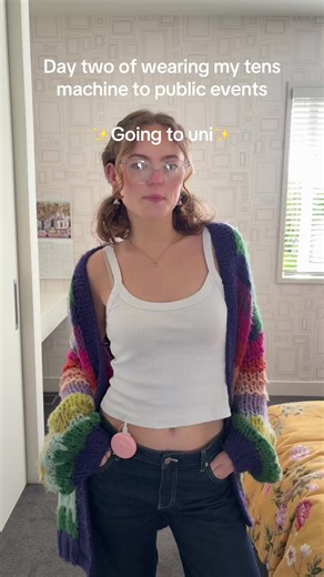 Wearing my tens machine to public events day 2!!! #endometriosisawareness #tensmachine #university