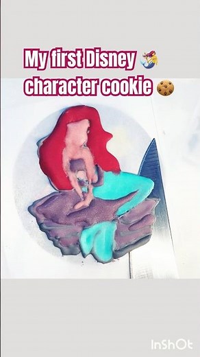Disney Princess Ariel Cookie | Royal Icing Decorating Ideas #shorts
