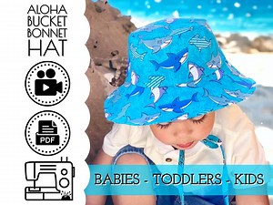 Bucket Hat Bonnet Sewing Pattern & VIDEO Tutorial | Printable PDF | Sprin G or Summer Hats | Baby, Toddler, Kids | Beginners | Boy, Girl - Etsy