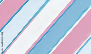 A diagonal pattern of alternating pink and blue stripes, symbolizing gender identity and inclusivity.