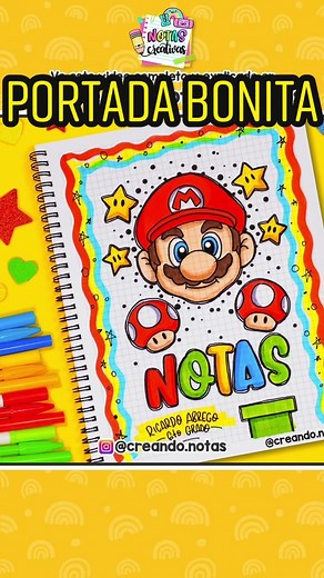 CREA PORTADAS DE CUADERNO DE MARIO BROS FÁCILMENTE