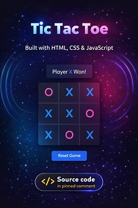 Tic Tac Toe Game - Built with HTML, CSS & JavaScript | devsQUE Source code in pinned comment #coding #html #css #javascript #reels | devsQUE