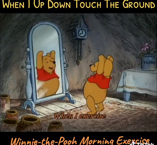 Up Down Touch The Gound 😂 #winniethepooh #updowntouchtheground #imshortfatandproudofthat #sillyoldbear #poohbear #morning