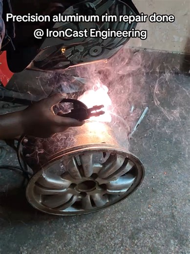Cracked aluminum rim professionally repaired at IronCast Engineering. Precision welding. Restored strength. Reliable results. #IronCastEngineering #AluminumWelding #RimRepair #PrecisionEngineering #MetalWorks