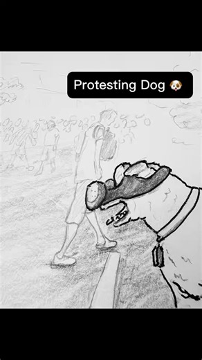 Protesting dog 🐶 #animalart #funnymoments #funny #artcomedy #funnyvideos ￼