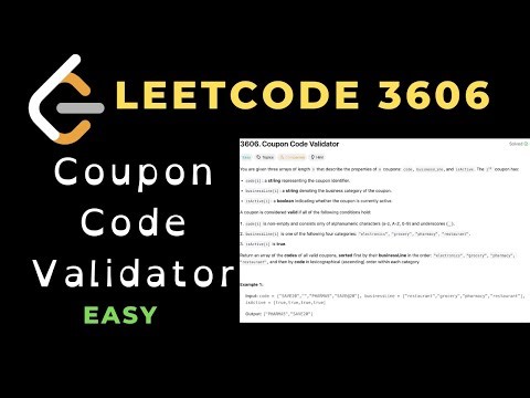 Coupon Code Validator | Leetcode 3606 | Video Solution | C++