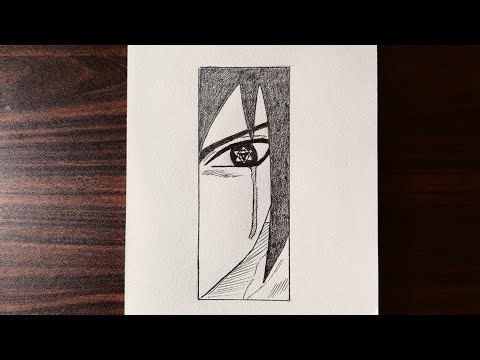 How to draw sasuke sharingan eye step by step | easy to draw eyes for beginner