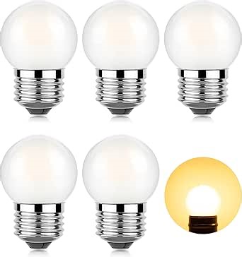 Dimmable LED 3W Small Light Bulb, 25w Equivalent E26 Standard Screw Base, G40 Soft Warm White 2700K 260lm Frosted Lights Bulb for Bathroom, Bedroom, Table Lamp Bulb, Bedside Accent Pack of 6