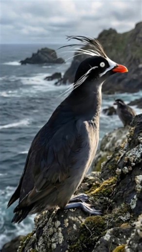 🌿 This Bird Looks Unreal 😮 | Meet the Whiskered Auklet 🦅✨🎣 4K The whiskered auklet is a small seabird of the auk family. It has a more restricted range than other members of its genus, Aethia, living only around the Aleutian Islands and on some islands off Siberia, and breeding on these islands. Scientific name Aethia pygmaea #WhiskeredAuklet #UniqueBird #RareBird #BeautyOfNature #ExoticBirds #birdsofinstagram #BirdWatching #nature #Wildlife #birds #fblifestyle | B Sharma