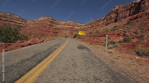 Driving in Navajo Nation Desert Utah- Time Lapse Stock Video