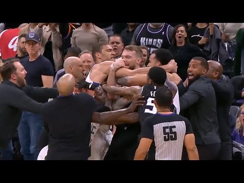 Brook Lopez and Trey Lyles get into massive fight and both get ejected