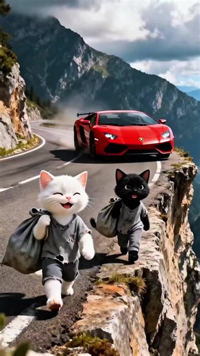 female cat don't help black baby cat and after 20 years ago she felt ashamed herself #cutecat #catstory #cataivideo #catcartoon