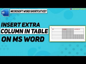 Shortcut key how to insert extra column in table on ms word | F HOQUE |