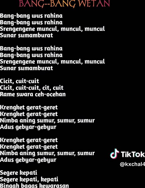 Lagu Jawa Bangbang Wetan - Lirik dan Arti Terjemahan