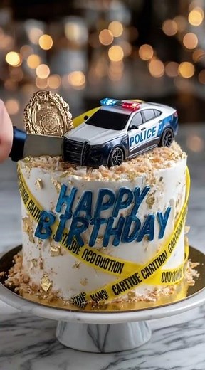 Police Patrol Birthday Cake 🚨 Law & Order Celebration Theme
