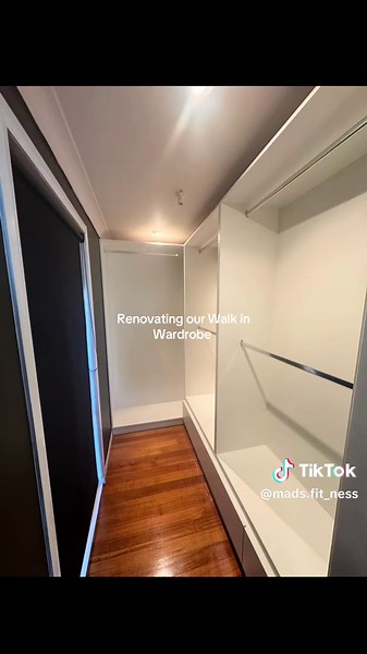 Sooo happy with how this turned out 🙌🏾 For now this wardrobe will work for us but we do have plans on turning the upstairs of our home into a huge master suite with a much larger wardrobe which I am so excited for - but for now we needed to make our current space more suitable for the time being and I LOVE 🥹🫶🏽 #reno #wardrobe #renovation #fy